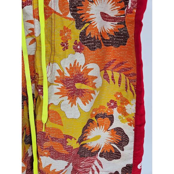 Vintage Y2K Mossimo Mens Sz 38 Board Shorts Swimsuit Yellow Red Floral Print - Picture 2 of 4